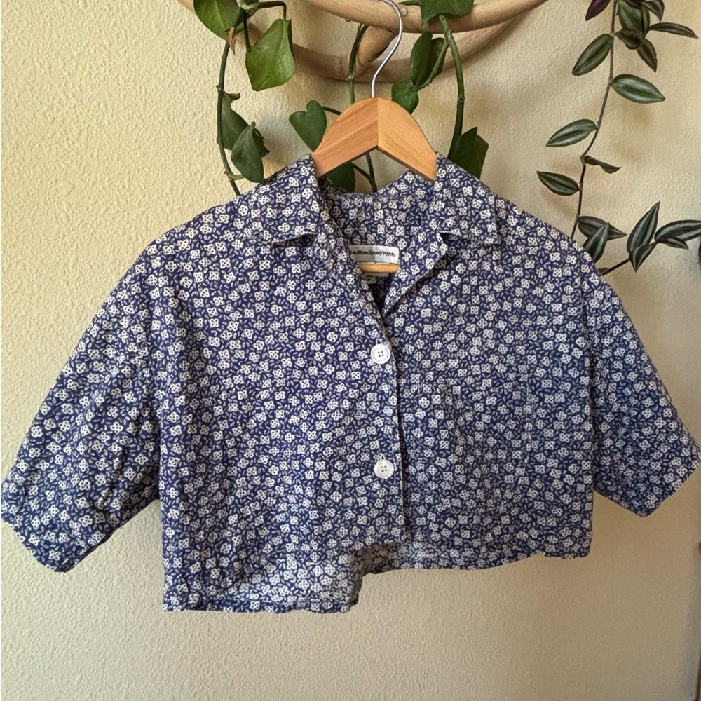 Cropped Cotton Button Up